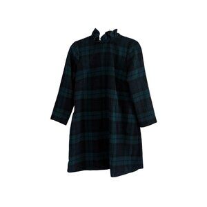 NWOT Tuckernuck Women's Blue and Green Plaid Long Sleeve Dress Size S